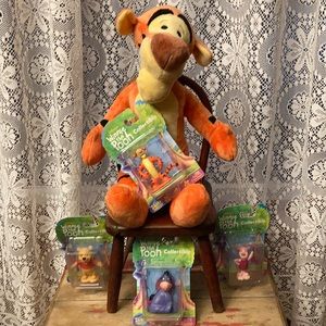 New in sealed boxes 4 pc vintage Winnie the Pooh figurines by Fisher Price, 2000